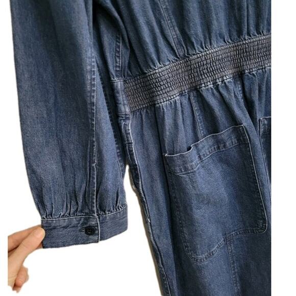 Madewell Denim Straight‎ Leg Jumpsuit Women's 12 Blue - Picture 9 of 11